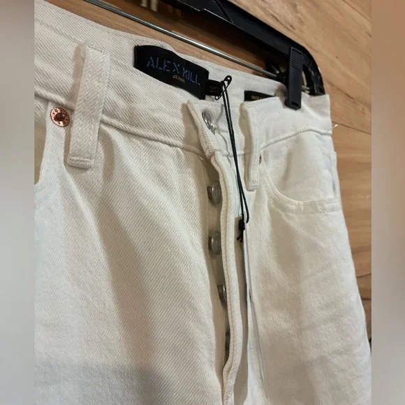 NWT Alex Mill Alex Wide Leg Jean in Sea Salt 25 - Picture 12 of 14